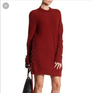 NEW Lovers & Friends Em Side Lace Up Sweater Dress
